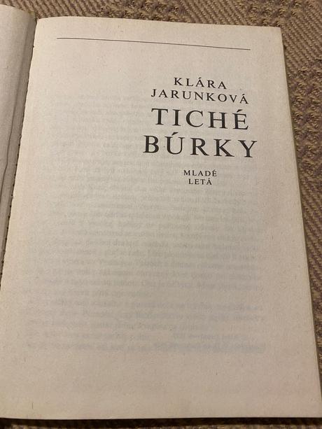 Stará retro kniha klára jarunková tiché búrky 1988, 