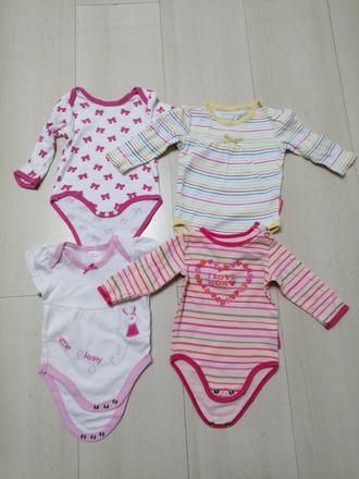 Bodicka 4 ks pre dievčatka farebne 3-6 mesiacov, 62