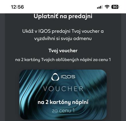 Voucher na iqos na terea náplne 1+1 kartón, 