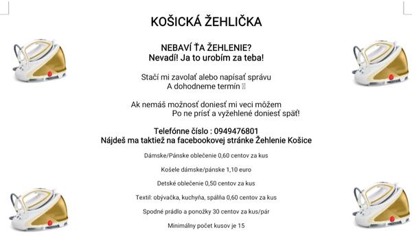 Žehlenie - Košice