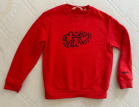 Mikina so srdcom, h&m,134