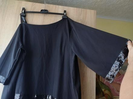 Čierna spoločenská flitrová tunika, xxxl