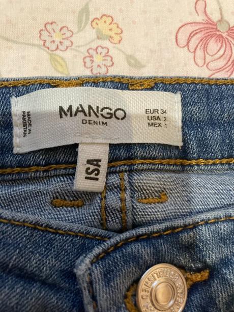 Mango slim elastické rifle, mango,34