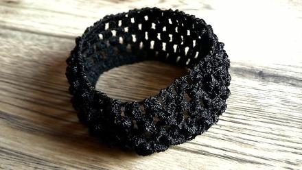 Elastická pletená čelenka 40 mm - čierna, 