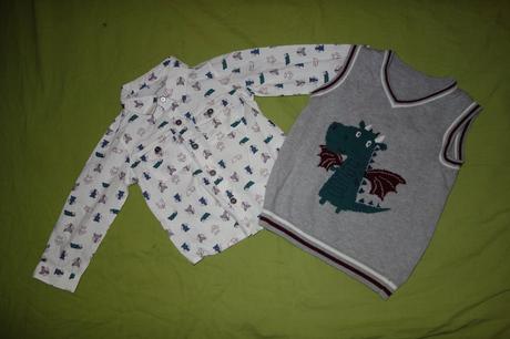 Kompletik nohavic, kosielky a vesticky tu, tu,80