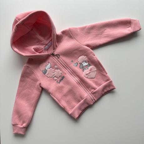 Dievčenská zateplená mikina pudlík ružová, 98