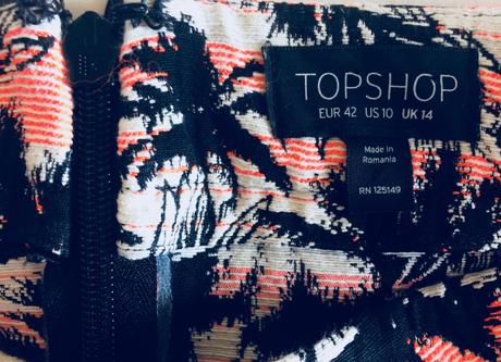 Topshop palmová sukňa vel.42/l, topshop,42 / l