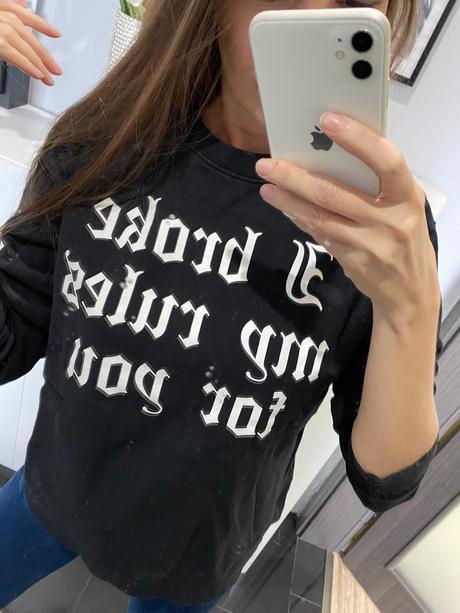 Mikina s nadpisom, s