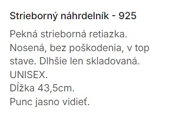 Strieborná retiazka, 