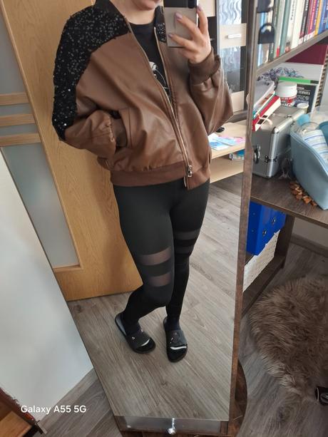 Koženková bomber bunda, s