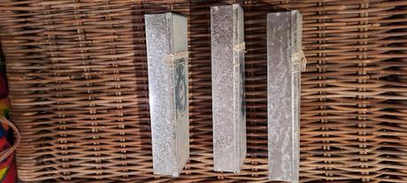 Krabičky strieborné, plechové 3 ks 25x7,5x4 cm,