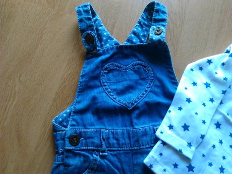 Rifle a tričko s dlhým rukávom na 9-12 mesiacov, f&f,74