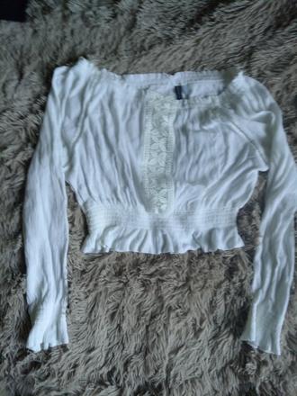 Bielym croptop, h&m,l