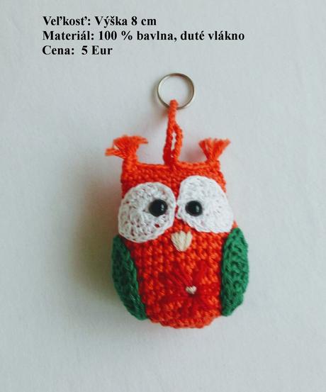 Háčkovaný prívesok sovička, 