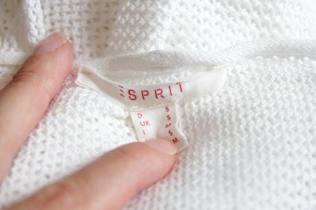 Biely pletený bavlnený kardigan, esprit, s/m, esprit,s