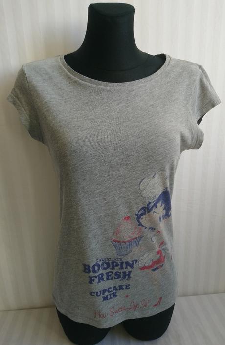 Dámske sivý top betty boop, benetton, benetton,s