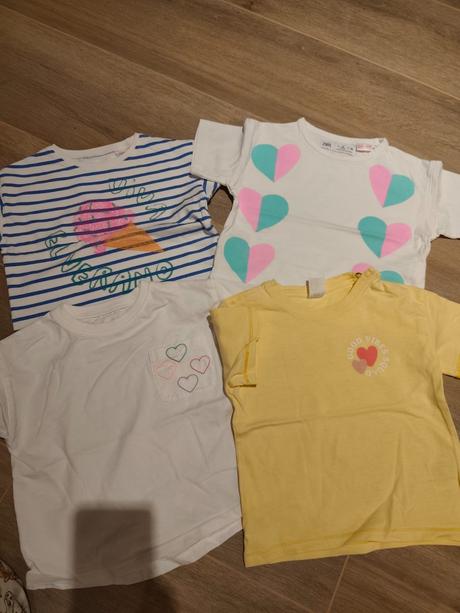 3x tričko krátky rukáv pre dievčatko, zara,92