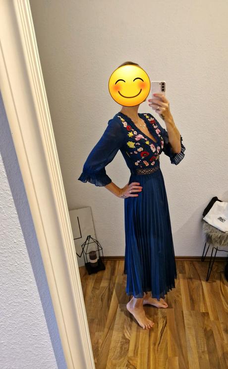Modré plisové šaty asos design, 36