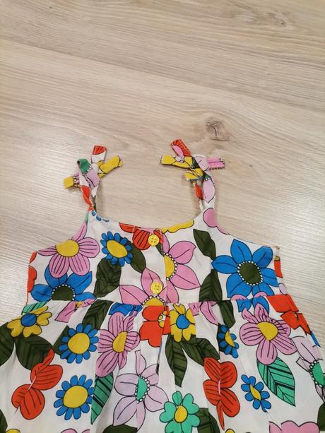 Dievčenský dlhší kvetinový top na ramienka, craft,86