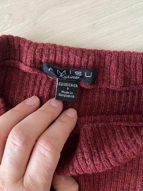 Bordovy svetrik so stojačikom, amisu,s