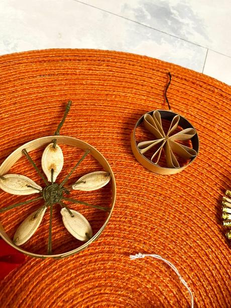 Slamené naturálne vianočné ozdoby 11 ks,