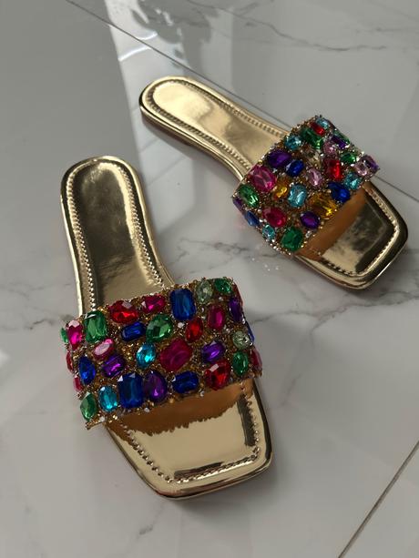 Kamienkové elegantne luxusne topanky šľapky sandál, 40