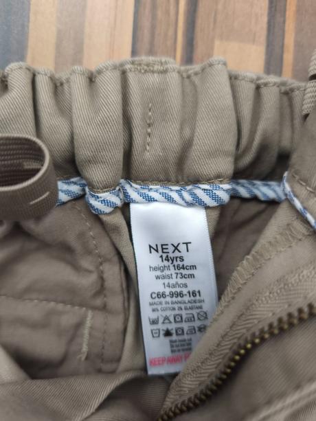 Hnedé chino nohavice next 164, next,164