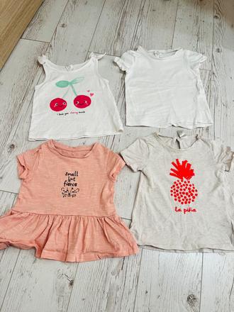 Tričko s krátkym rukavom dievča 92 4ks, 92