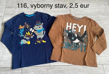 2x tricko dlhy rukav 116, 116