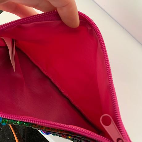 Kozmetická taštička s preklápacími flitrami, 