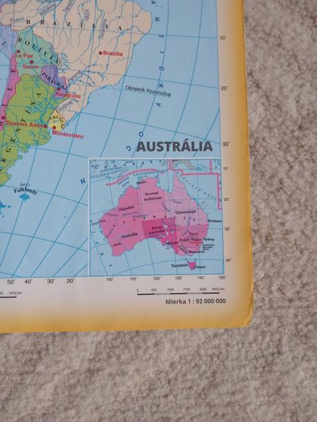 Mapy austrália, južná a severná amerika, 