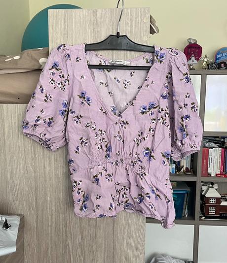 Crop blúzka, stradivarius,s