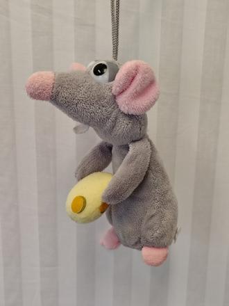 Plyšová sivá myška so syrom, paul import, 16 cm, 