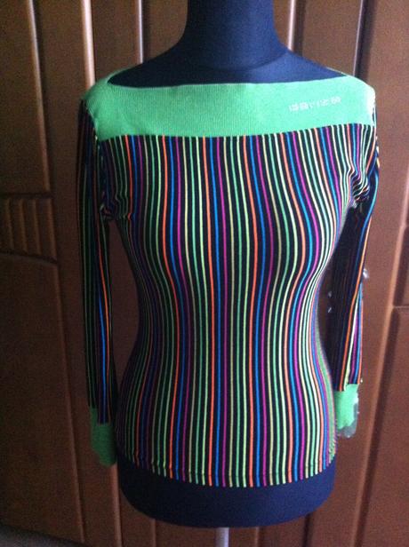 Zelené pásikavé tričko, m