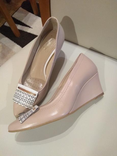 Lodičky kožené na kline, nové, 36