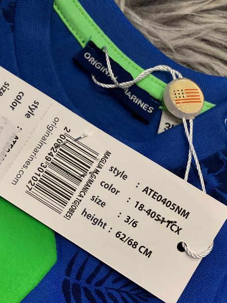 Chlapčenské vzorované tielko modré (3-6 mes.), original marines,62 / 68