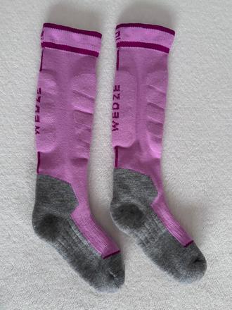 Detské lyžiarske ponožky 100 ružové, wedze,31