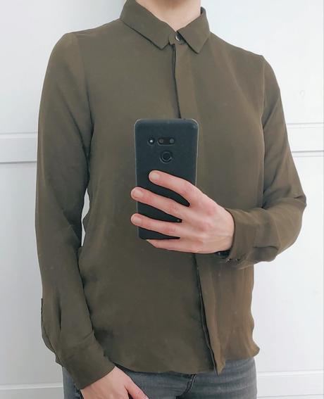 Elegantná olivová blúzka v. 34, h&m,34
