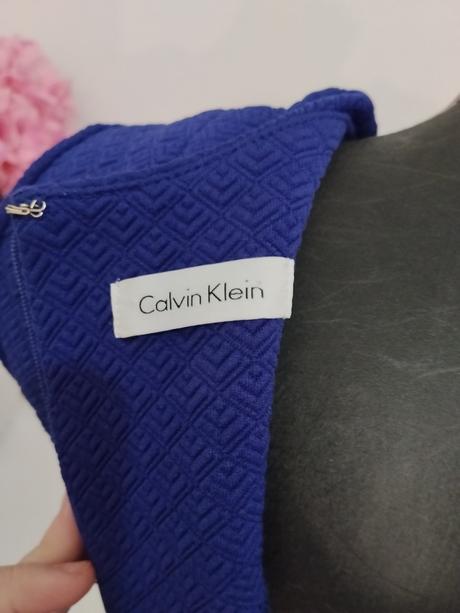 Calvin klein kráľovsky modré elegantné šaty, calvin klein,s
