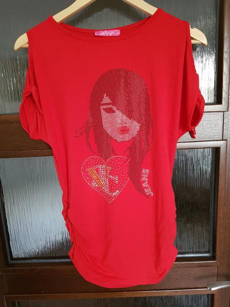 Krátke tričko so zdobenim, m