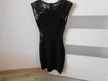 Šaty na párty xs, pružné v kombinácii s čipkou, xs