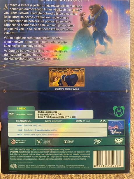 Dvd walt disney klasické rozprávky kráska a zviera, 
