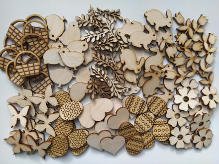 Veľkonočné drevené výrezy 3 cm vysoké . výrezy sú, 