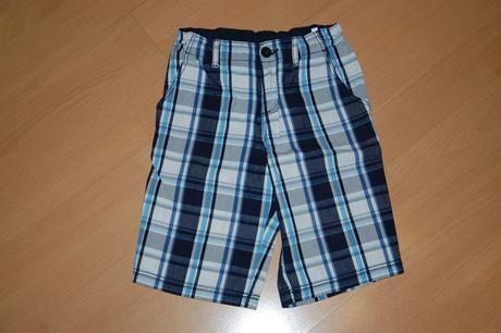 Tmavomodré kárované šortky, h&m,134