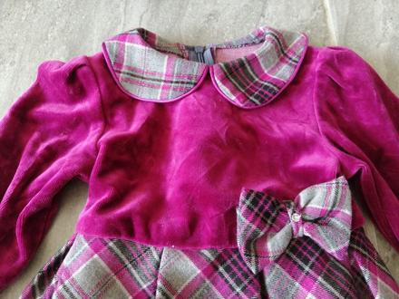 Dievčenské šaty zn bobbina so zamatom v110, 6-7 r, 110