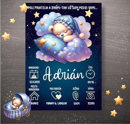 Rodný list- oznámenie o narodení- chlapec, 