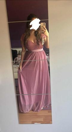 Ružové dlhé spoločenské šaty, m