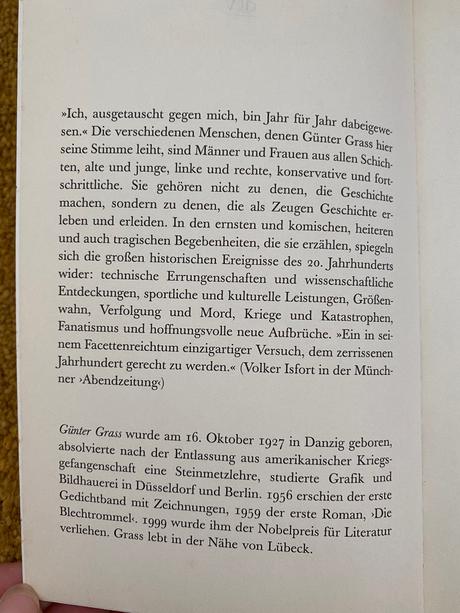 Günter grass - mein jahrhundert,
