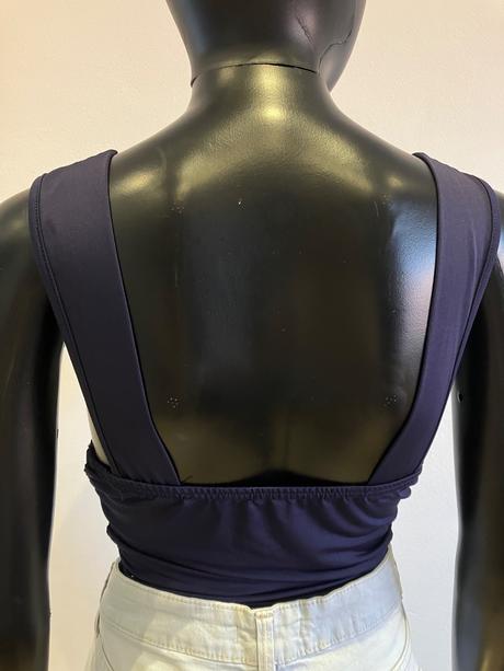 Dámske tričko nariasené tmavomodré shein (xs), xs