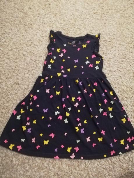 Tmavomodre šatky, h&m,98